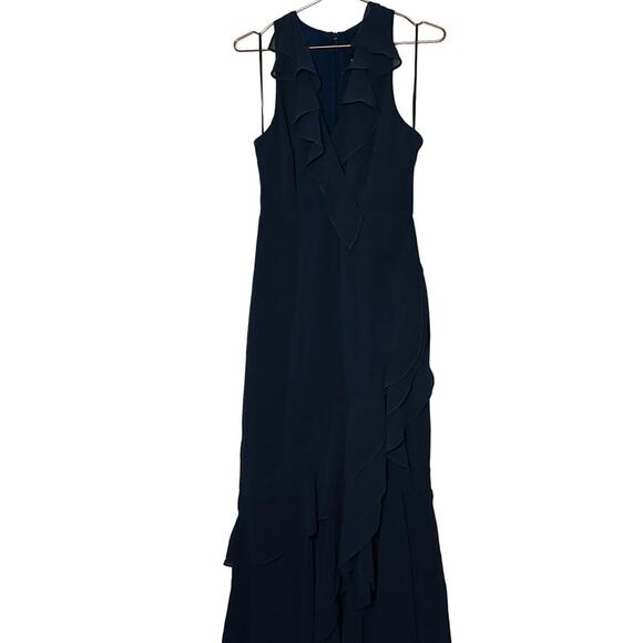 C/MEO COLLECTIVE Be About You Navy V-Neckline Long Gown Dress Size Medium - Picture 4 of 15